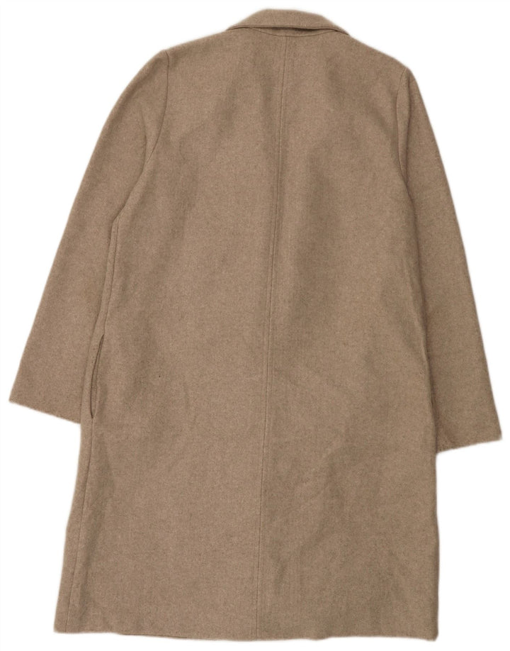 Zara Womens Open Overcoat UK 16 Large Beige Polyester