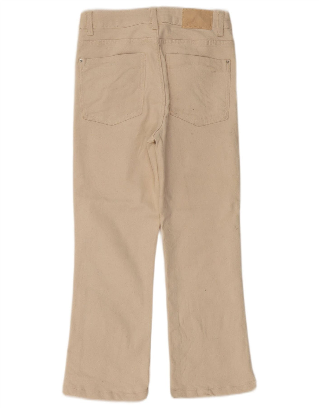 ZARA Dame Højtaljede Lige Jeans EU 36 XS W26 L24 Beige Bomuld