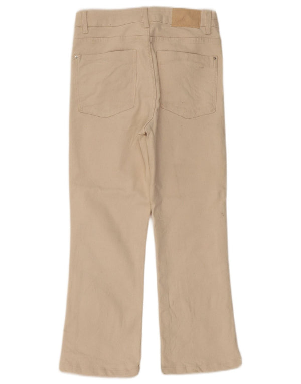 ZARA Dame Højtaljede Lige Jeans EU 36 XS W26 L24 Beige Bomuld