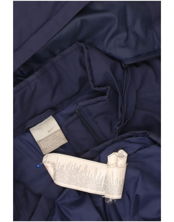 Nike drenge hætte vindjakke jakke 13-14 år XL marineblå polyester