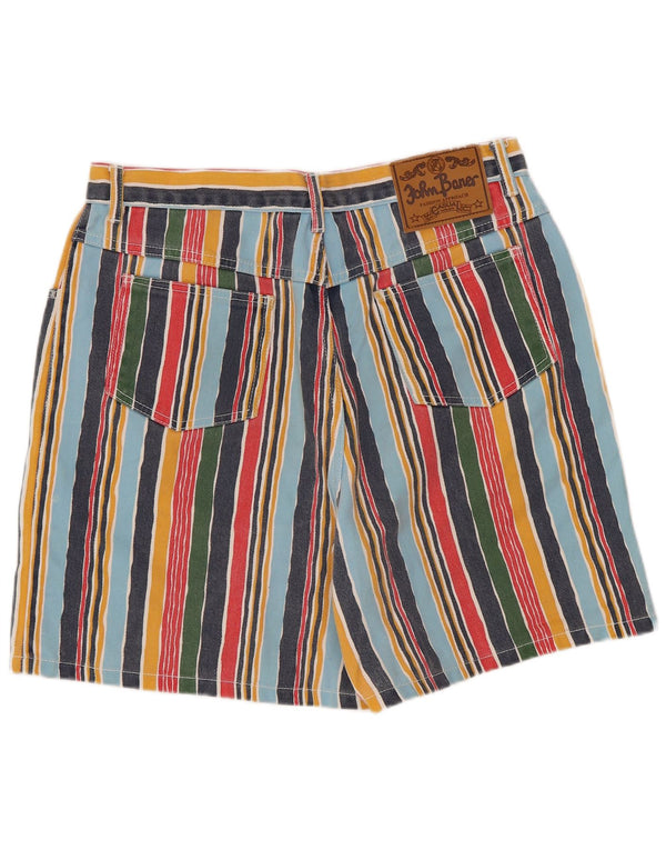 John Baner Kvinder Casual Shorts UK 16 Large W32 Flerfarvet Stribet