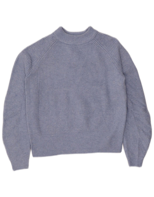 Marks & Spencer Dame Oversized Turtle Neck sweater UK 6 XS Blå
