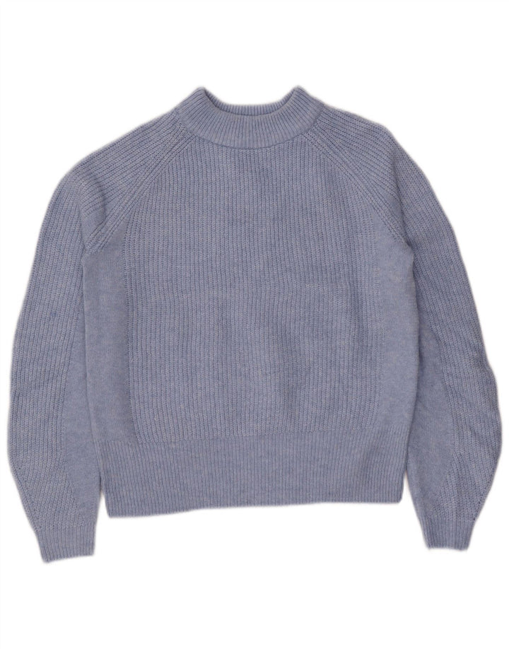 Marks & Spencer Dame Oversized Turtle Neck sweater UK 6 XS Blå