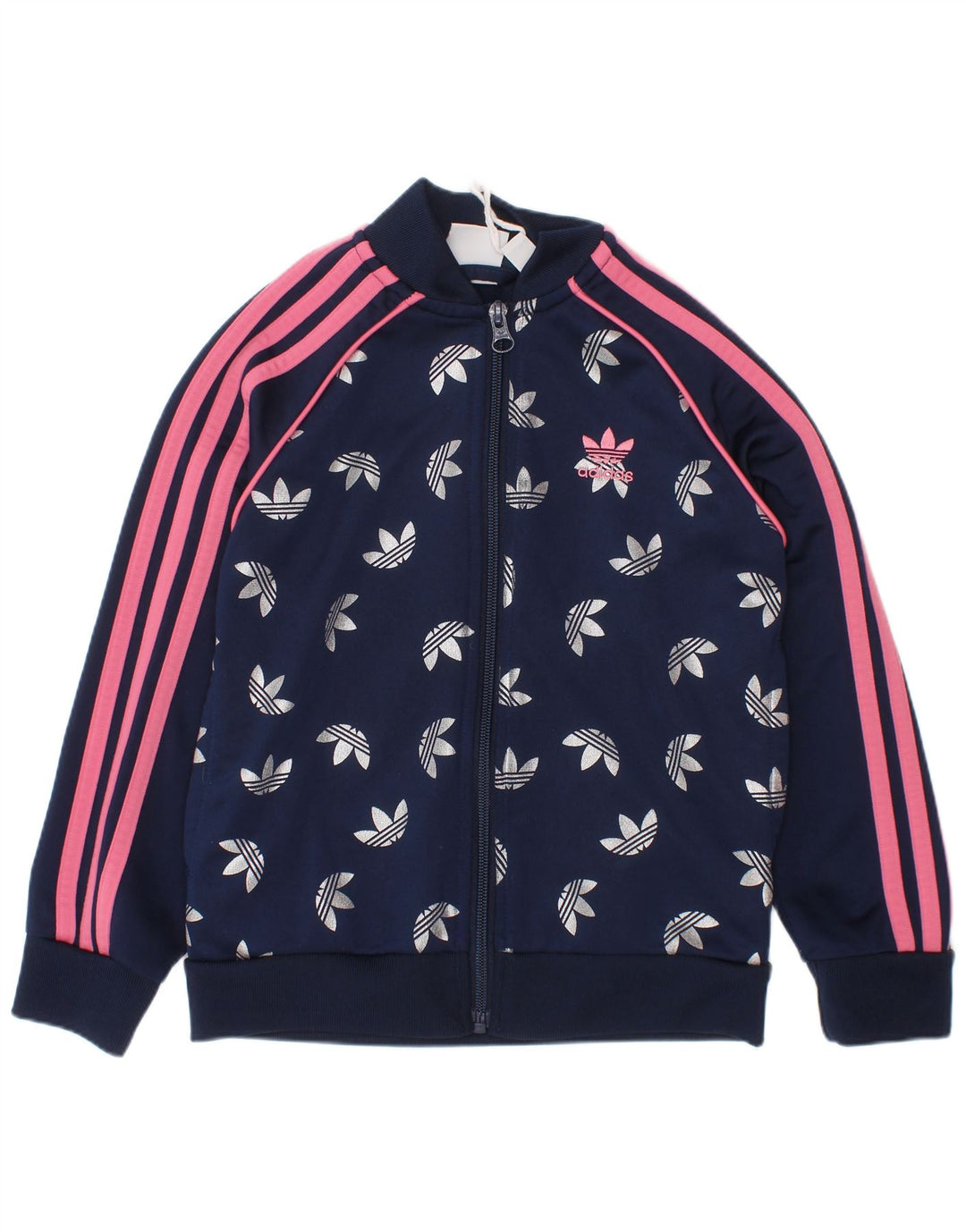 Adidas piger grafisk træningsdragt topjakke 6-7 år marineblå polyester