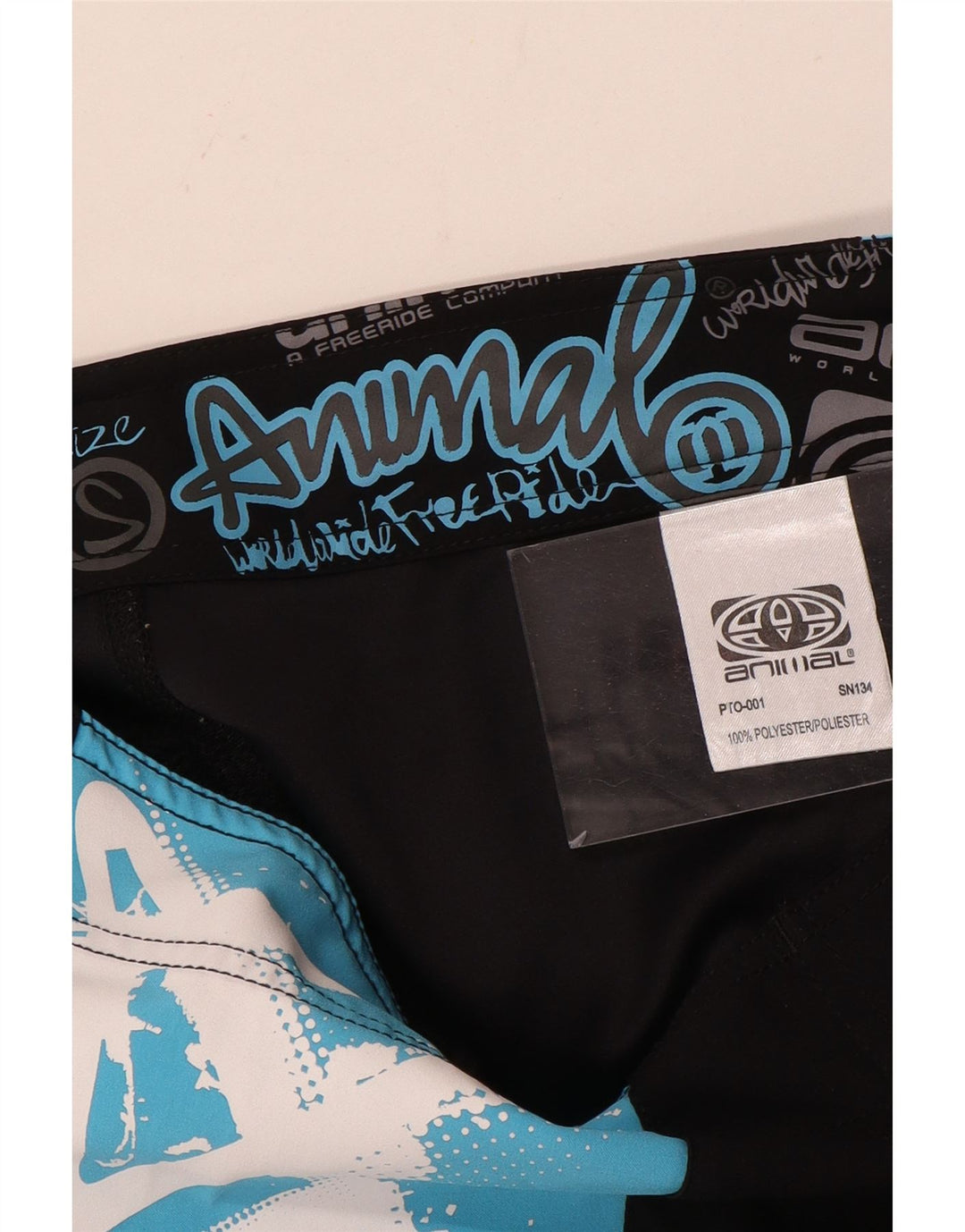 Animal Herre grafiske svømmeshorts Small Black Colourblock Polyester