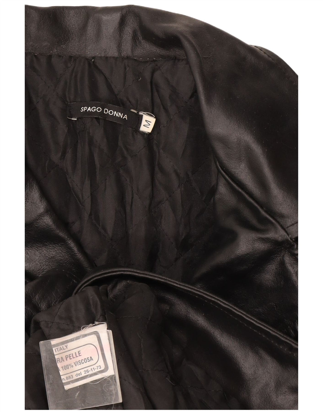 Vintage læderfrakke til kvinder UK 12 medium sort læder