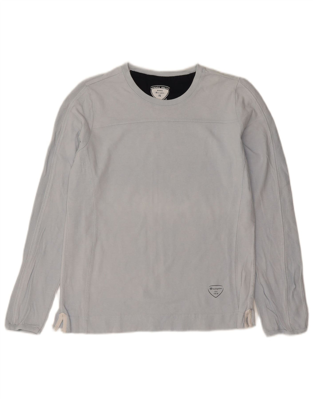 Champion Womens Easy Fit Top Langærmet UK 10 Small Blue Cotton