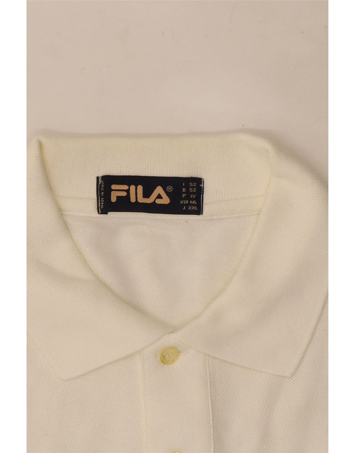 Fila Herre høj poloshirt Stor hvid bomuld