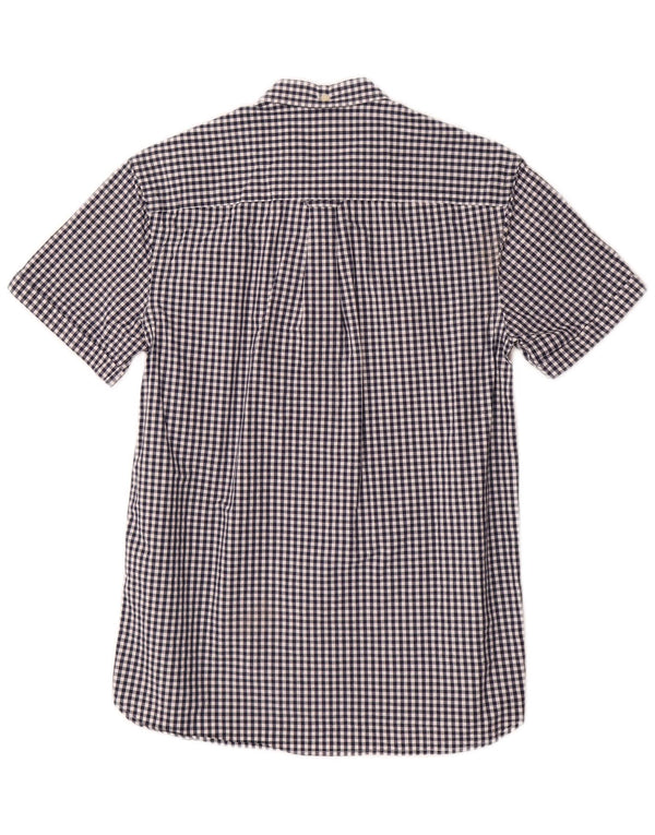 Lyle & Scott Kortærmet Herreskjorte Lille Blå Gingham Bomuld Klassisk