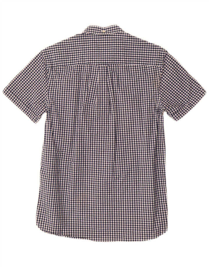 Lyle & Scott Kortærmet Herreskjorte Lille Blå Gingham Bomuld Klassisk