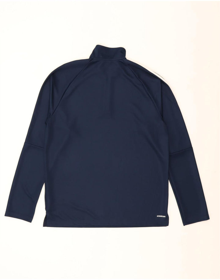 Adidas Herre Aeroready Zip Neck Pullover Træningsdragt Top Large Navy Blue
