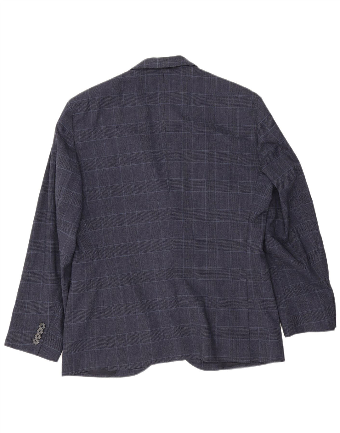 Massimo Dutti Herre 2-knaps blazerjakke EU 40 Mellem marineblå ternet uld