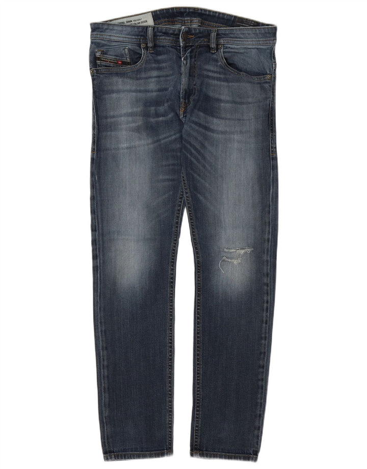 Diesel Herre Distressed Slim Jeans W32 L32 Blå Bomuld
