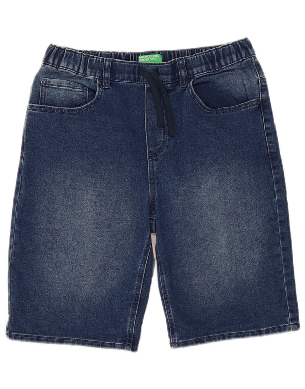 Benetton Boys Denim Shorts 13-14 år 3XL W30 Blå Bomuld