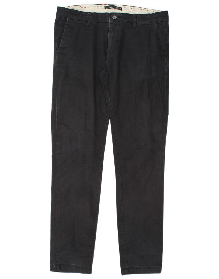 Zara Herre Slim Chino Bukser EU 42 Large W32 L33 Sort