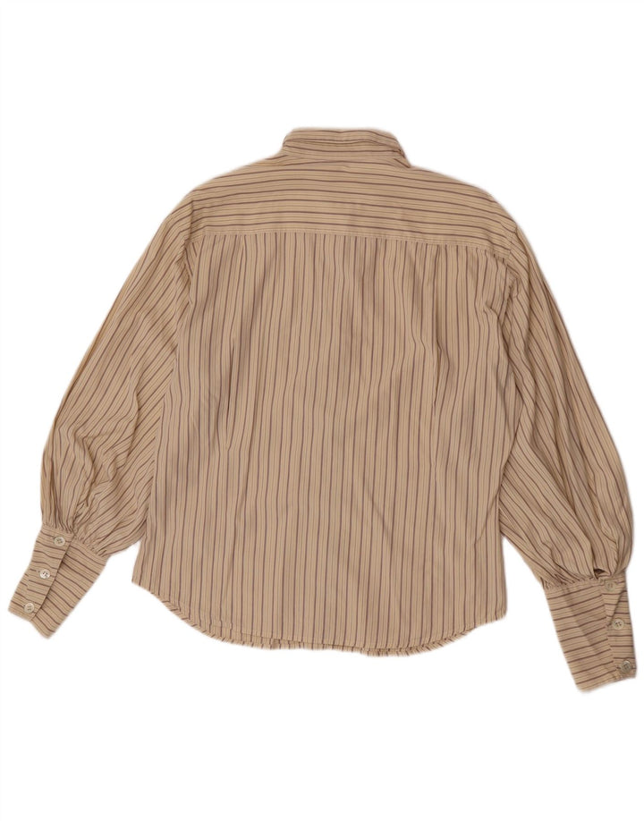 Sportmax Dameskjorte UK 14 Stor Beige Stribet