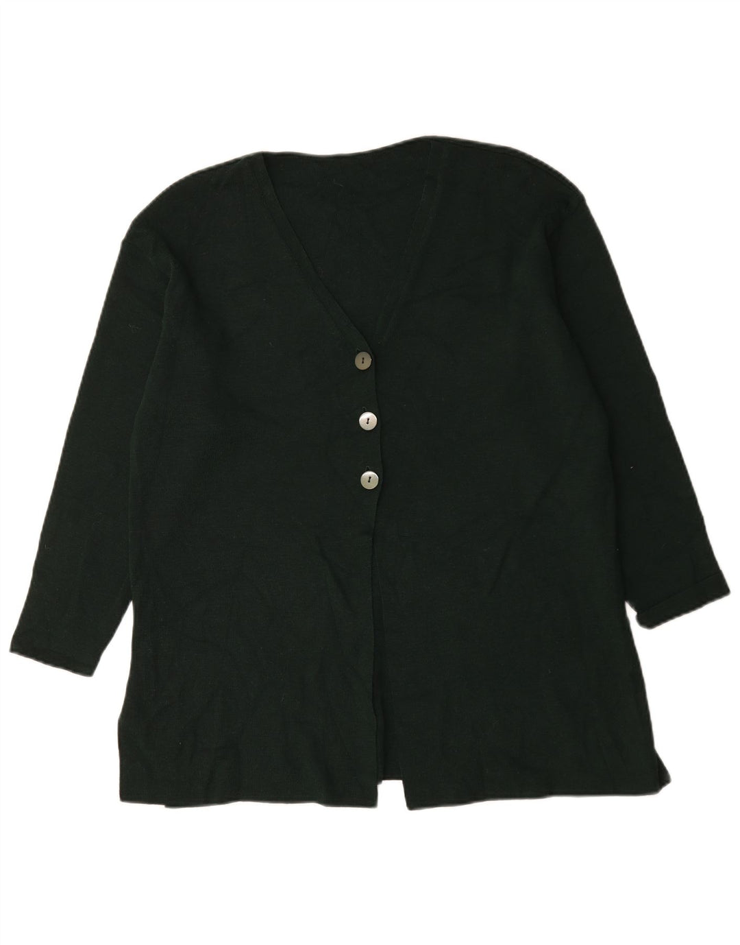 Marks & Spencer Dame Oversized Cardigan Sweater UK 12 Medium Green Wool
