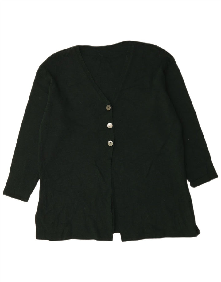 Marks & Spencer Dame Oversized Cardigan Sweater UK 12 Medium Green Wool