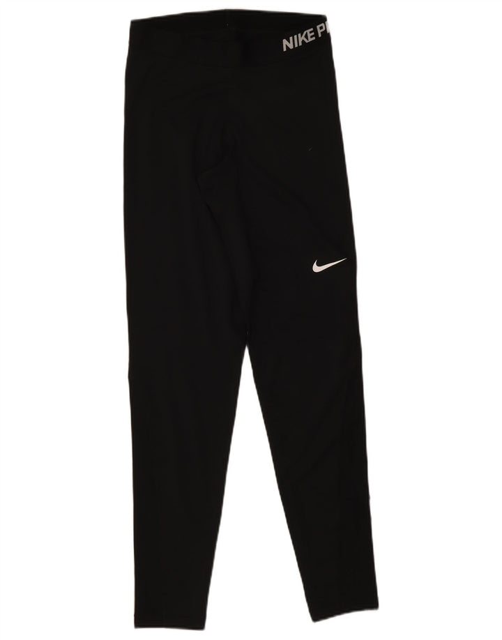 Nike Dame Dri Fit Grafiske Leggings UK 12 Medium Sort Polyester