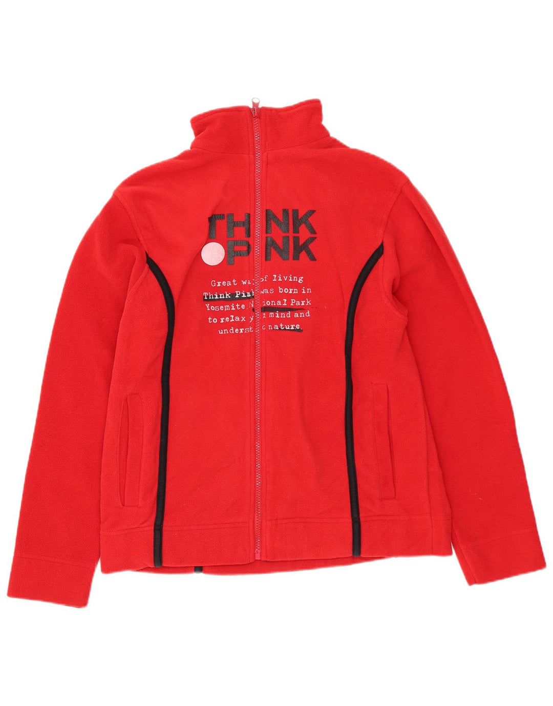 Tænk Pink Girls Grafisk Fleecejakke 11-12 År Rød Polyester