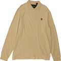 TIMBERLAND Mens Long Sleeve Polo Shirt Medium Beige Vintage Timberland and Second-Hand Timberland from Messina Hembry 