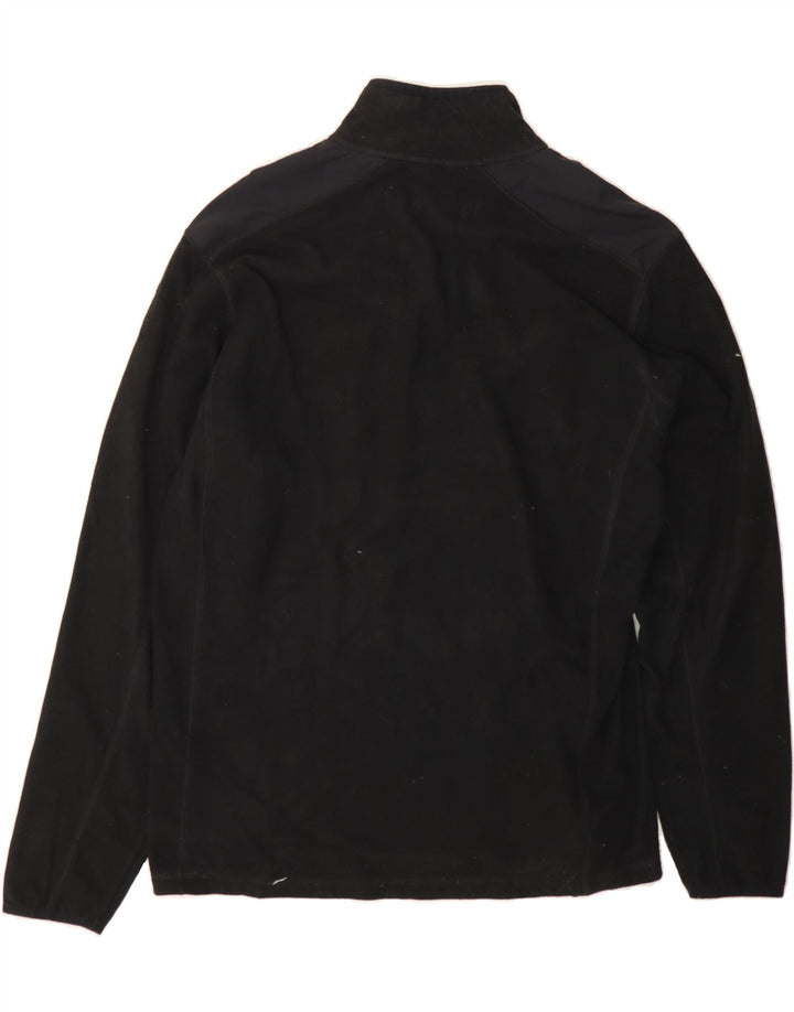 EDDIE BAUER Mens Zip Neck Fleece Jumper Large Black Polyester Vintage Eddie Bauer and Second-Hand Eddie Bauer from Messina Hembry 