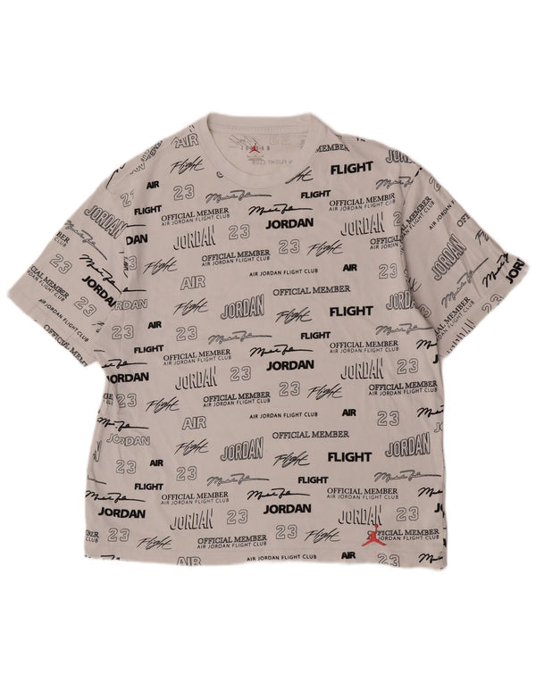 Jordan Herre Grafisk T-Shirt Top XL Hvid Bomuld