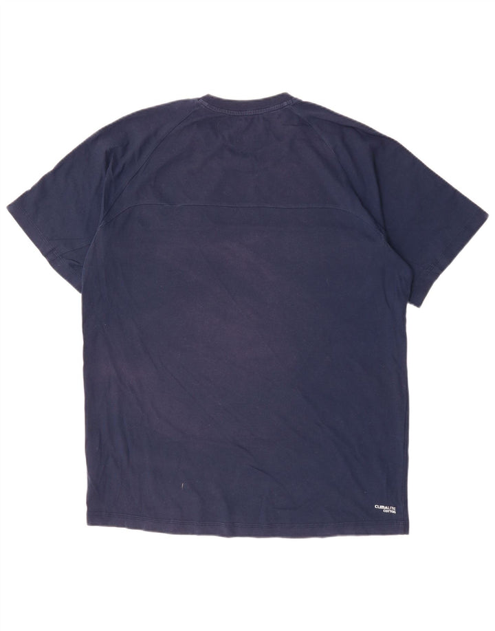 Adidas Herre Climalite grafisk T-shirt top XL marineblå polyester