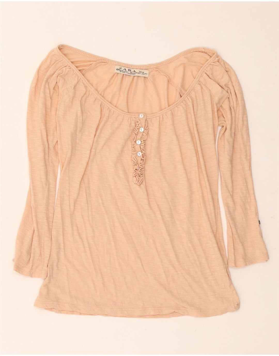 Zara Dame Top Langærmet UK 12 Medium Pink Flecked