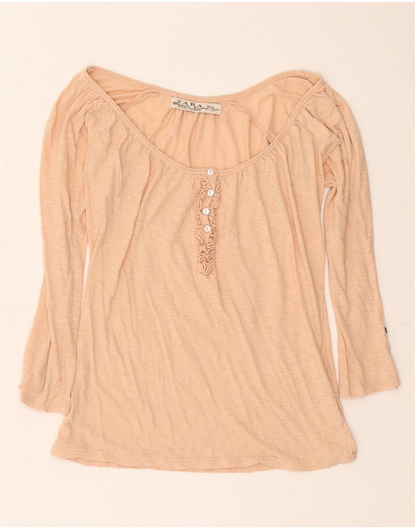 Zara Dame Top Langærmet UK 12 Medium Pink Flecked