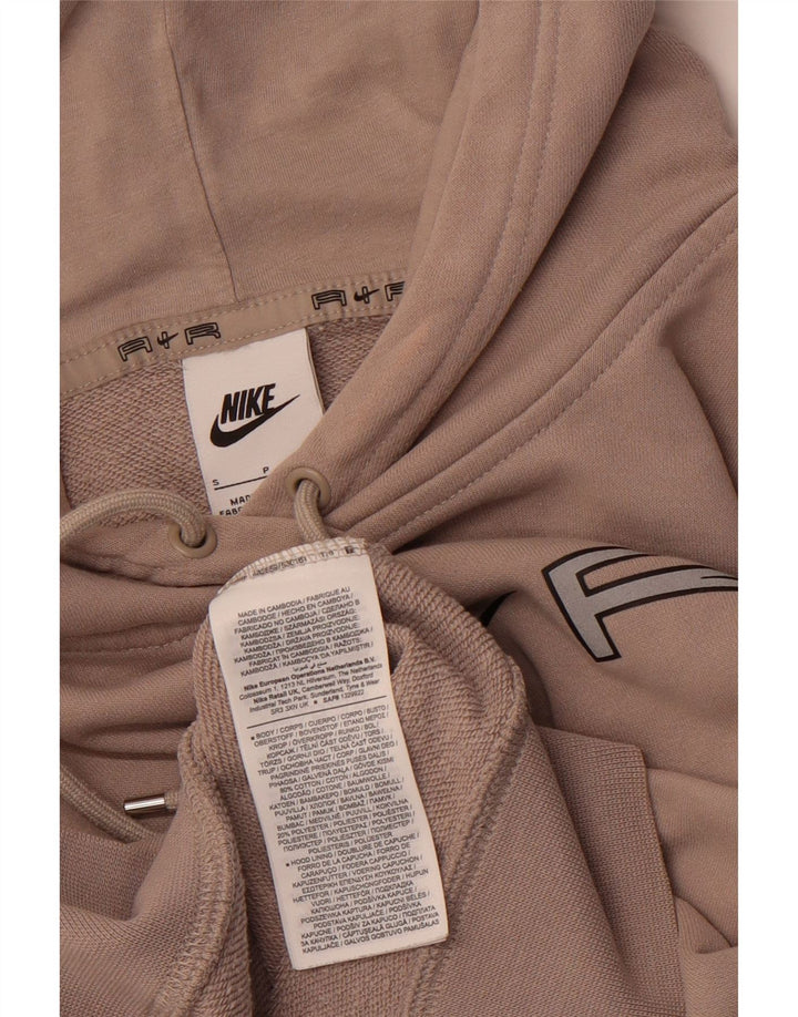 NIKE Herre Loose Fit Grafisk Hoodie Jumper Lille Brun Colourblock Bomuld
