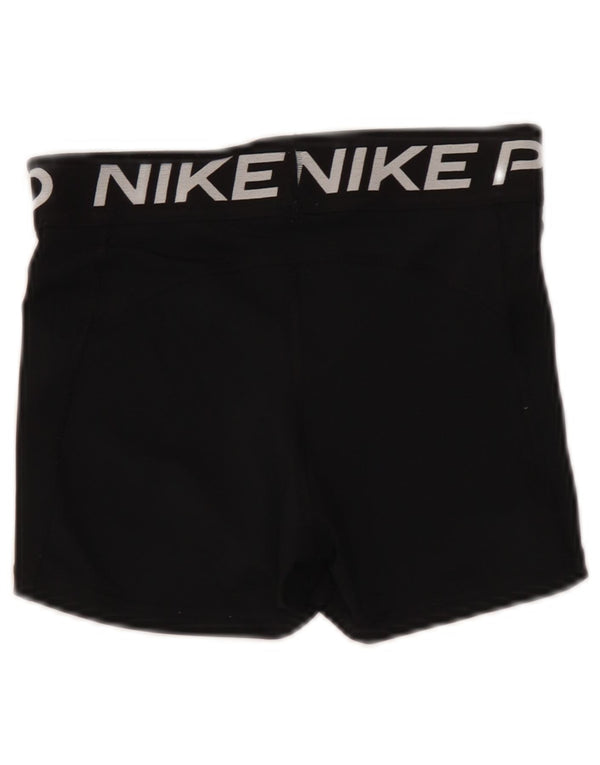 Nike Dame Dri Fit grafiske sportsshorts UK 8 Small Black Polyester