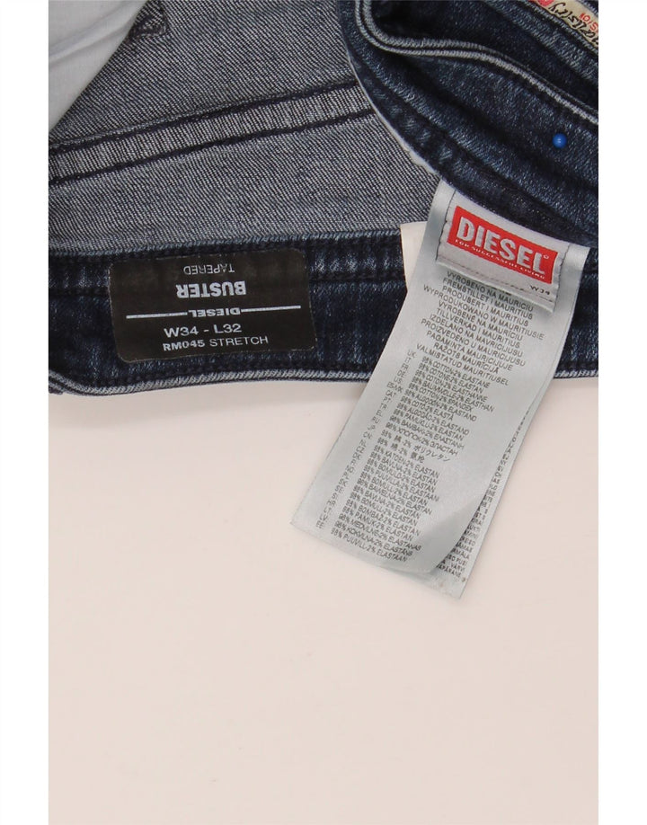 DIESEL Herre Buster Tapered Jeans W34 L34 Marineblå Bomuld