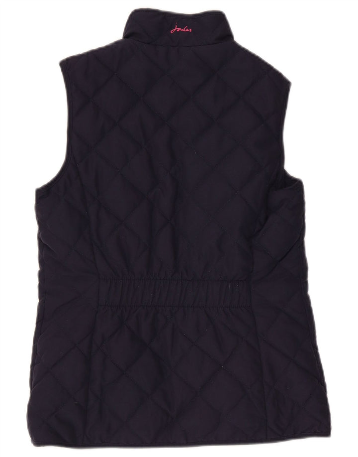 Joules Dame Quilted Gilet UK 8 Small Navy Blue Polyester