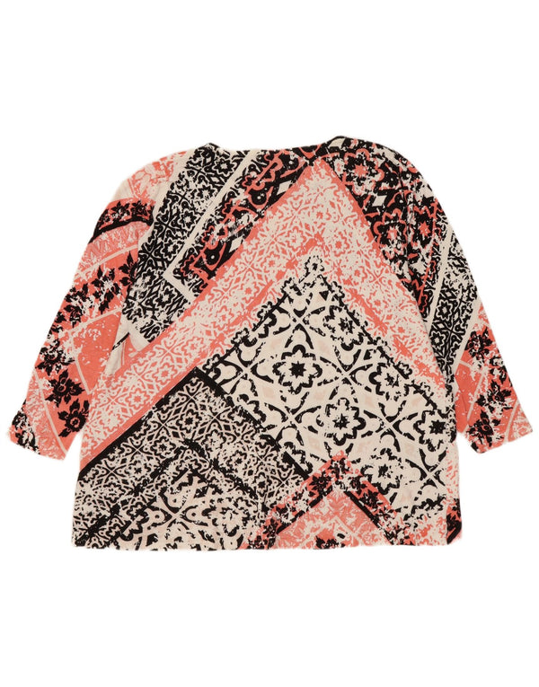 Marks & Spencer Dame Top 3/4 ærmer UK 14 Large Multicolored Floral