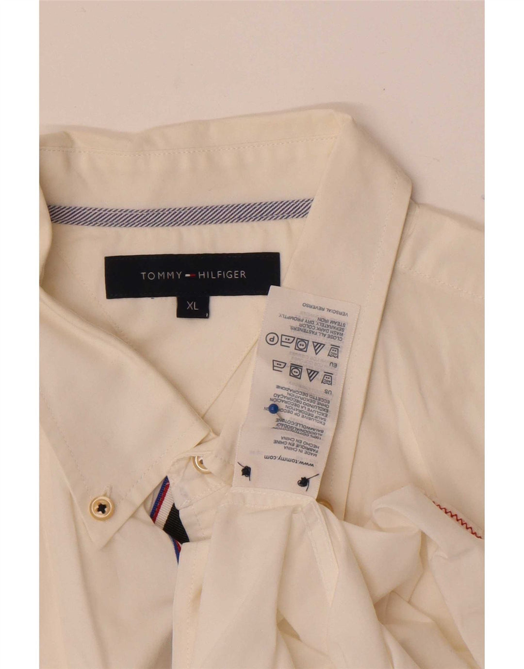 Tommy Hilfiger Herreskjorte XL Hvid Bomuld