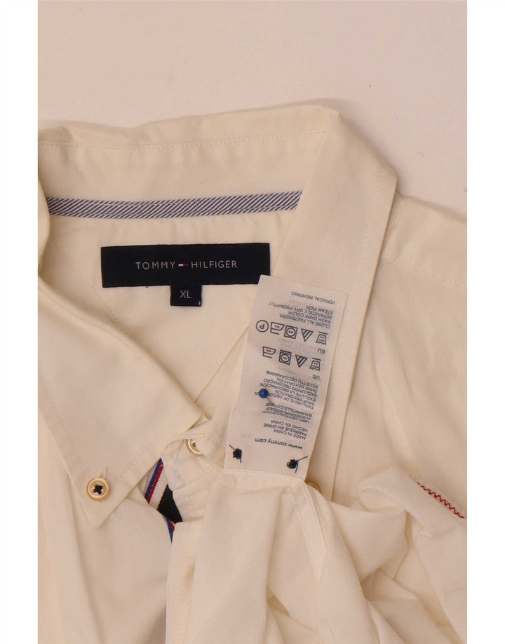 Tommy Hilfiger Herreskjorte XL Hvid Bomuld