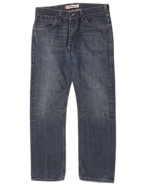 Levi's Herre 504 lige jeans W32 L27 blå bomuld