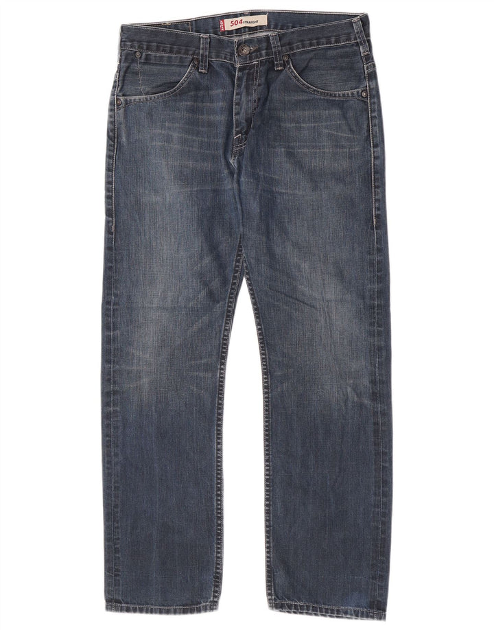 Levi's Herre 504 lige jeans W32 L27 blå bomuld