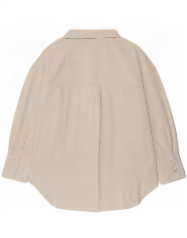 Zara Dame Oversized Skjorte UK 10 Small White Bomuld