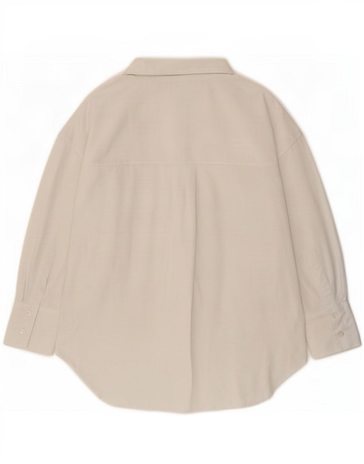 Zara Dame Oversized Skjorte UK 10 Small White Bomuld