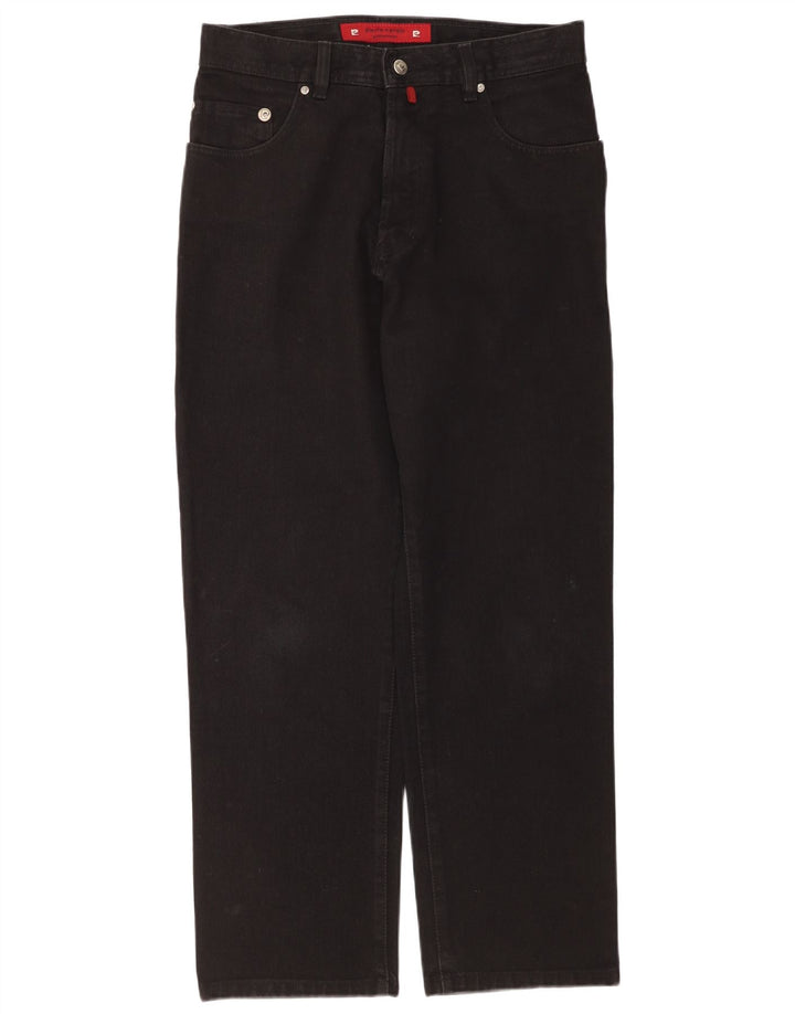 Pierre Cardin Straight Jeans til mænd W33 L30 Sort bomuld