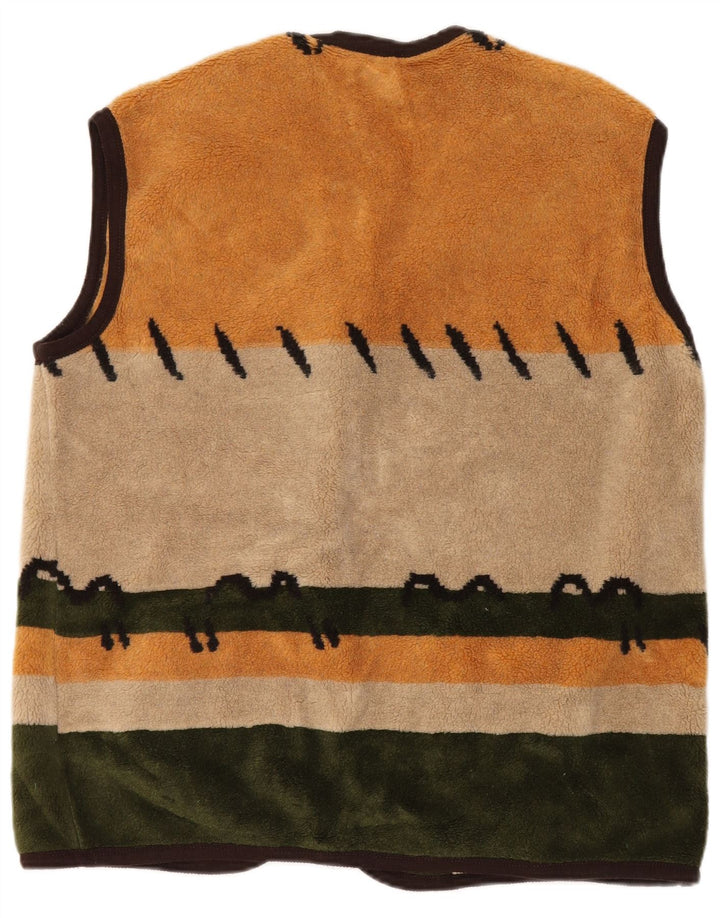 Vintage Dame Fleece Gilet UK 20 2XL Flerfarvet Colourblock Polyester