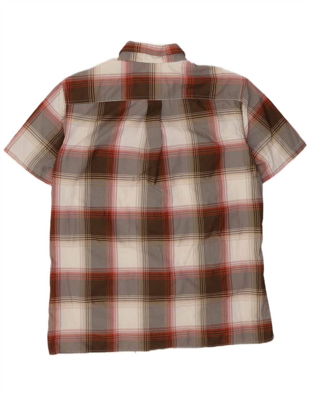 Eddie Bauer Herre kortærmet skjorte mellemgrå ternet polyester