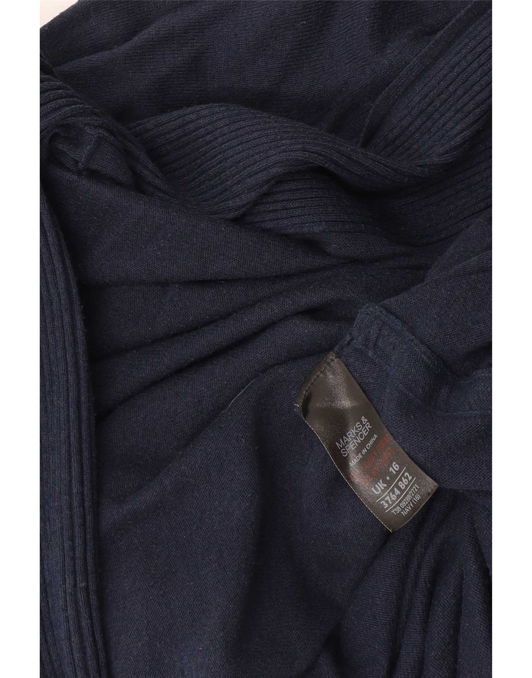 Marks & Spencer Dame Longline Åben Cardigan Sweater UK 16 Large Navy Blue