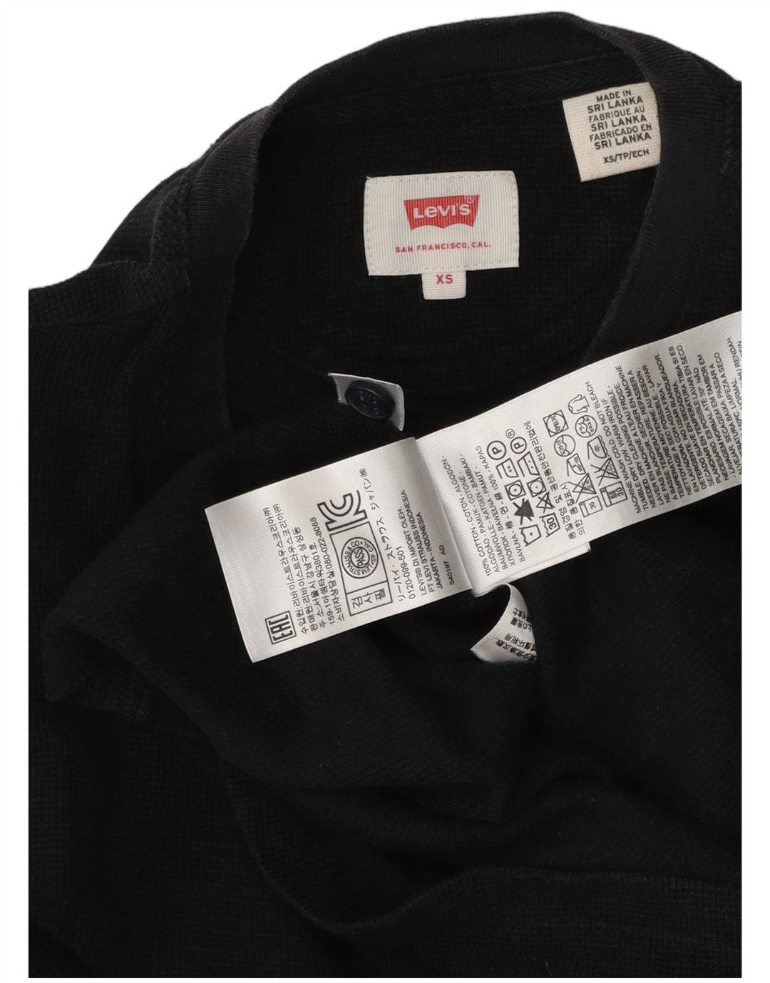 Levi's Herre Top Langærmet XS Sort Bomuld