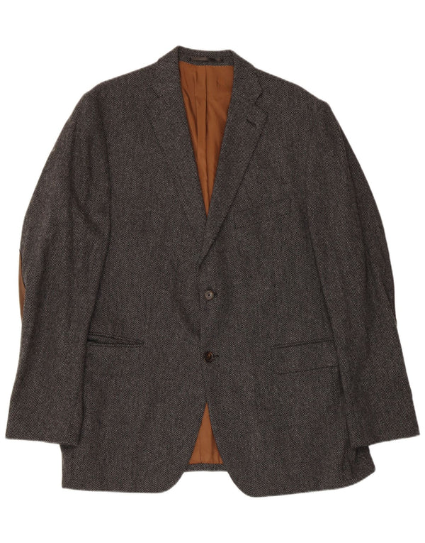 Vintage herre 2-knaps blazerjakke IT 56 3XL Grå sildebensuld