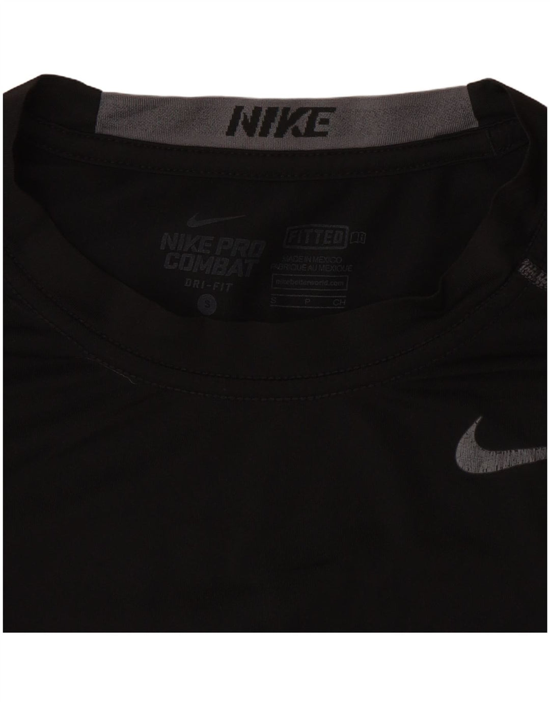 Nike Herre Pro Combat T-Shirt Top Lille Sort