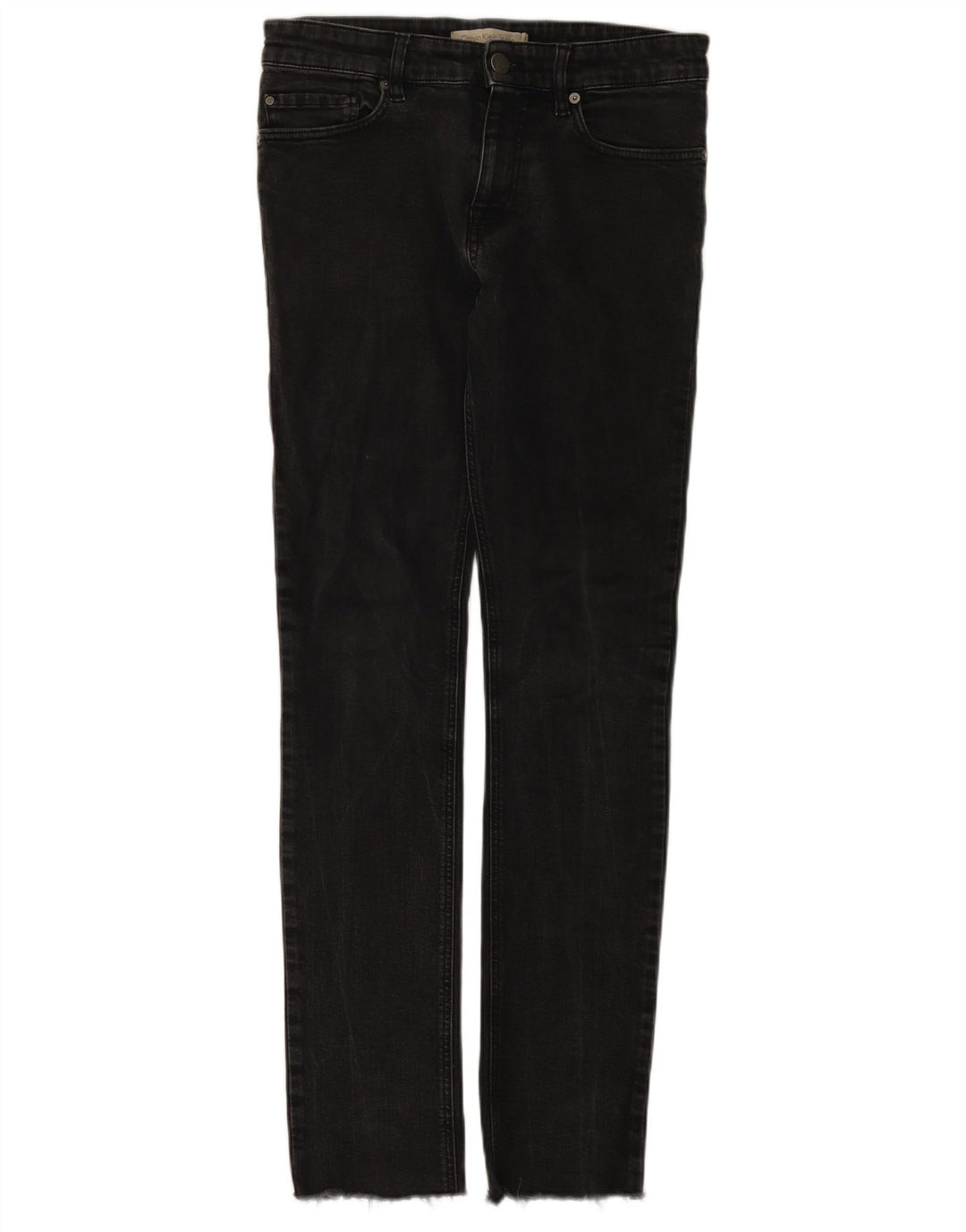 Calvin Klein Dame Slim Jeans W32 L34 Sort Bomuld