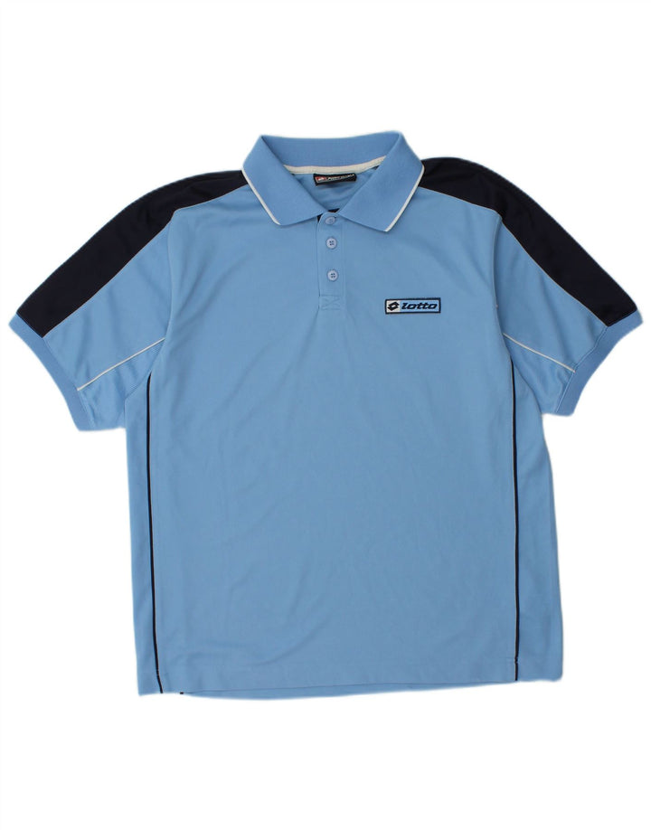 Lotto Herre Polo Shirt UK 36/38 Small Blue Colourblock Polyester